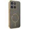 Coque arrière Phonesta Luxury Carbon Fiber avec MagSafe pour Motorola Moto G56 - Marron 0
