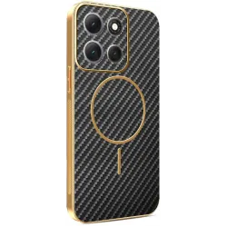Coque arrière Phonesta Luxury Carbon Fiber avec MagSafe pour Motorola Moto G86 - Noir