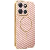Coque arrière Phonesta Luxury Carbon Fiber avec MagSafe pour Motorola Moto G86 Power - Rose 0