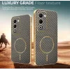 Coque arrière Phonesta Luxury Carbon Fiber avec MagSafe pour Oppo A5/A5m - Marron 4