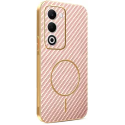 Coque arrière Phonesta Luxury Carbon Fiber avec MagSafe pour Oppo A5/A5m - Rose