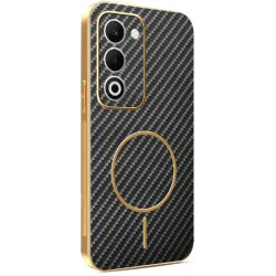 Coque arrière Phonesta Luxury Carbon Fiber avec MagSafe pour Oppo A5/A5m - Noir