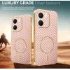 Coque arrière Phonesta Luxury Carbon Fiber avec MagSafe pour Oppo A5x - Rose 3