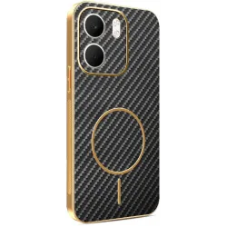 Coque arrière Phonesta Luxury Carbon Fiber avec MagSafe pour Oppo A5x - Noir
