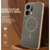 Coque arrière Phonesta Luxury Carbon Fiber avec MagSafe pour Oppo Reno14 - Marron 1