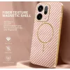 Coque arrière Phonesta Luxury Carbon Fiber avec MagSafe pour Oppo Reno14 - Rose 1