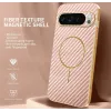 Coque arrière Phonesta Luxury Carbon Fiber avec MagSafe pour Google Pixel 10 Pro - Rose 1