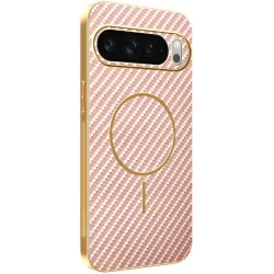 Coque arrière Phonesta Luxury Carbon Fiber avec MagSafe pour Google Pixel 10 Pro XL - Rose