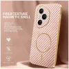 Coque arrière Phonesta Luxury Carbon Fiber avec MagSafe pour HONOR 400 Pro - Rose 1