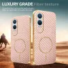 Coque arrière Phonesta Luxury Carbon Fiber avec MagSafe pour OnePlus Nord CE 4 Lite - Rose 4