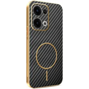 Coque arrière Phonesta Luxury Carbon Fiber avec MagSafe pour Oppo Reno13 - Noir