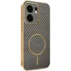 Coque arrière Phonesta Luxury Carbon Fiber avec MagSafe pour Oppo Reno13 F 4G/5G / Reno13 FS 5G - Marron 0