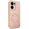 Coque arrière Phonesta Luxury Carbon Fiber avec MagSafe pour Oppo Reno13 F 4G/5G / Reno13 FS 5G - Rose 0