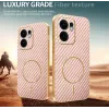 Coque arrière Phonesta Luxury Carbon Fiber avec MagSafe pour Oppo Reno13 F 4G/5G / Reno13 FS 5G - Rose 3