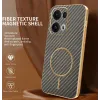 Coque arrière Phonesta Luxury Carbon Fiber avec MagSafe pour Oppo Reno13 Pro - Marron 1