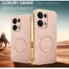 Coque arrière Phonesta Luxury Carbon Fiber avec MagSafe pour Oppo Reno13 Pro - Rose 3