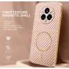Coque arrière Phonesta Luxury Carbon Fiber avec MagSafe pour Realme 14 Pro Plus - Rose 1
