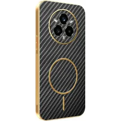 Coque arrière Phonesta Luxury Carbon Fiber avec MagSafe pour Realme 14 Pro Plus - Noir