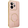 Coque arrière Phonesta Luxury Carbon Fiber avec MagSafe pour Realme GT 7 Pro - Rose 0
