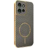 Coque arrière Phonesta Luxury Carbon Fiber avec MagSafe pour Motorola Edge 50 - Marron 0