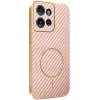 Coque arrière Phonesta Luxury Carbon Fiber avec MagSafe pour Motorola Edge 50 - Rose 0