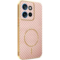 Coque arrière Phonesta Luxury Carbon Fiber avec MagSafe pour Motorola Edge 60 Neo/Edge 50 Neo / ThinkPhone 25 - Rose