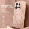 Coque arrière Phonesta Luxury Carbon Fiber avec MagSafe pour Motorola Edge 50 Pro - Rose 2