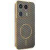 Coque arrière Phonesta Luxury Carbon Fiber avec MagSafe pour Motorola Edge 50 Ultra - Marron 0