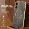 Coque arrière Phonesta Luxury Carbon Fiber avec MagSafe pour Motorola Moto G05 / Moto E15 - Marron 2