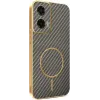 Coque arrière Phonesta Luxury Carbon Fiber avec MagSafe pour Motorola Moto G35 - Marron 0