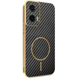 Coque arrière Phonesta Luxury Carbon Fiber avec MagSafe pour Motorola Moto G35 - Noir