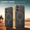 Coque arrière Phonesta Luxury Carbon Fiber avec MagSafe pour Motorola Moto G55 - Noir 4