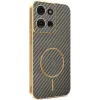 Coque arrière Phonesta Luxury Carbon Fiber avec MagSafe pour Motorola Moto G75 - Marron 0