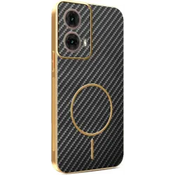 Coque arrière Phonesta Luxury Carbon Fiber avec MagSafe pour Motorola Moto G85 - Noir