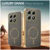 Coque arrière Phonesta Luxury Carbon Fiber avec MagSafe pour Xiaomi 14T - Marron 3