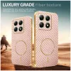 Coque arrière Phonesta Luxury Carbon Fiber avec MagSafe pour Xiaomi 14T - Rose 3