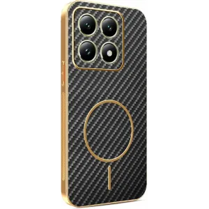 Coque arrière Phonesta Luxury Carbon Fiber avec MagSafe pour Xiaomi 14T - Noir