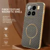 Coque arrière Phonesta Luxury Carbon Fiber avec MagSafe pour Xiaomi 15 - Marron 2