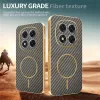 Coque arrière Phonesta Luxury Carbon Fiber avec MagSafe pour Xiaomi Redmi Note 14 Pro 5G / Xiaomi Poco X7 - Marron 4