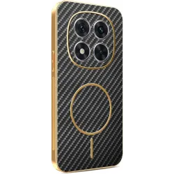 Coque arrière Phonesta Luxury Carbon Fiber avec MagSafe pour Xiaomi Redmi Note 14 Pro 5G / Xiaomi Poco X7 - Noir