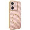 Coque arrière Phonesta Luxury Carbon Fiber avec MagSafe pour Xiaomi Poco M7 Pro - Rose 0
