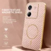 Coque arrière Phonesta Luxury Carbon Fiber avec MagSafe pour Xiaomi Poco M7 Pro - Rose 2