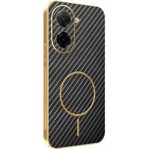 Coque arrière Phonesta Luxury Carbon Fiber avec MagSafe pour Xiaomi Redmi A5 171.7mm - Noir