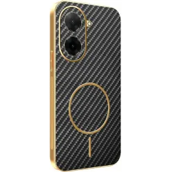 Coque arrière Phonesta Luxury Carbon Fiber avec MagSafe pour Xiaomi Redmi A5 173.4mm - Noir