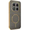 Coque arrière Phonesta Luxury Carbon Fiber avec MagSafe pour Xiaomi Redmi Note 14 Pro 4G - Marron 0