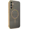 Coque arrière Phonesta Luxury Carbon Fiber avec MagSafe pour Samsung Galaxy A16 - Marron 0