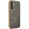Coque arrière Phonesta Luxury Carbon Fiber avec MagSafe pour Samsung Galaxy A36 - Marron 0