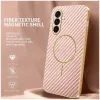 Coque arrière Phonesta Luxury Carbon Fiber avec MagSafe pour Samsung Galaxy A36 - Rose 1