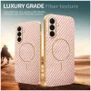 Coque arrière Phonesta Luxury Carbon Fiber avec MagSafe pour Samsung Galaxy A36 - Rose 3