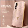 Coque arrière Phonesta Luxury Carbon Fiber avec MagSafe pour Samsung Galaxy A56 - Rose 1